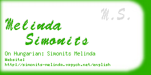 melinda simonits business card